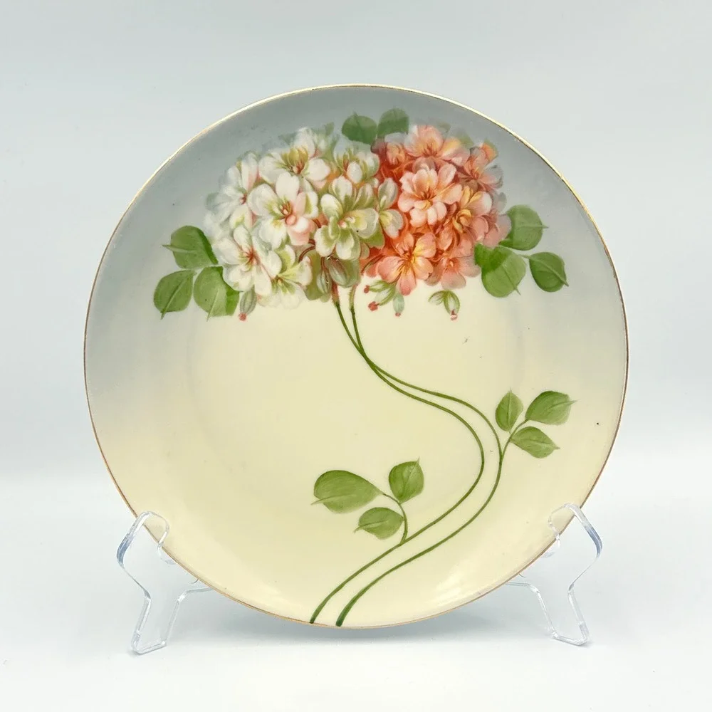 Antique Z.S. & Co Bavaria Hand Painted Floral Cabinet Plate German Porcelain